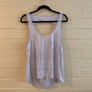 Lululemon White Tank Top with Open Back